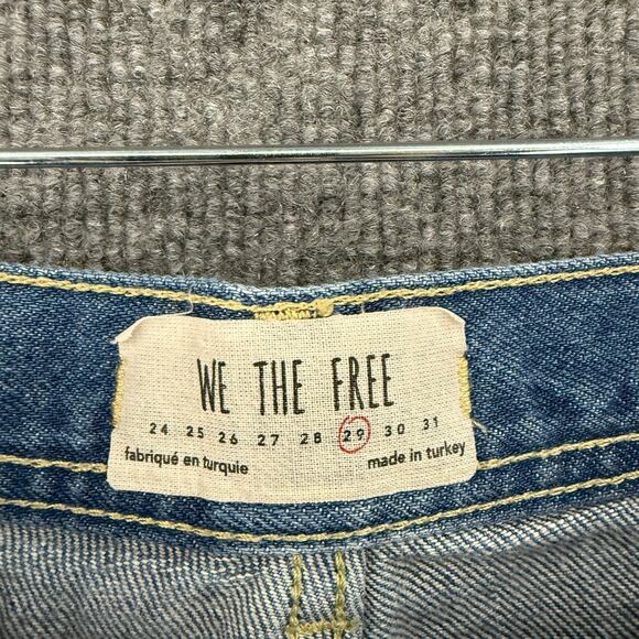 We The Free People Maggie Mid Rise Straight Jeans Womens 29 Button Fly Ankle - Picture 7 of 12